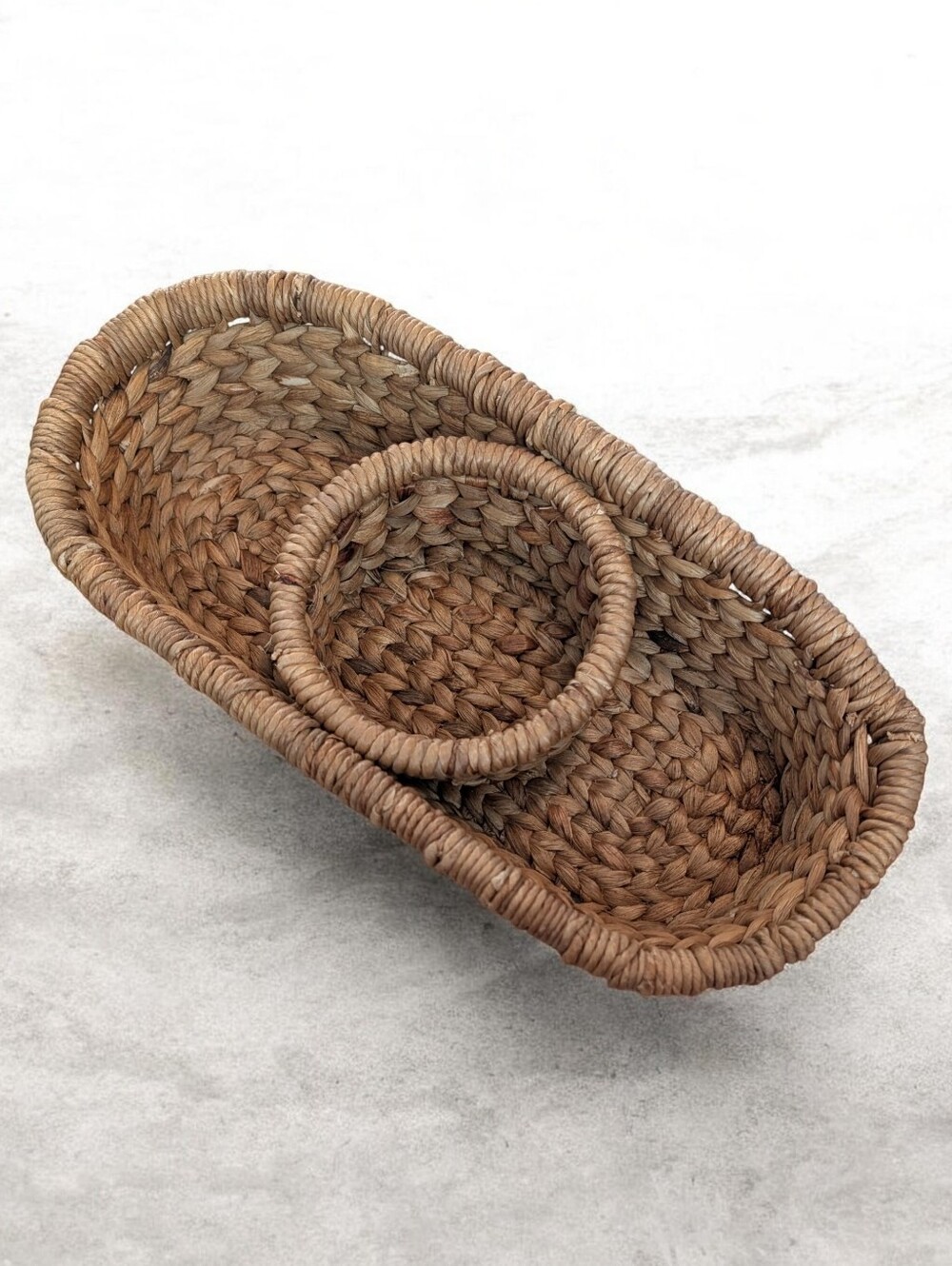 Woven Water Hyacinth Chip And Dip Basket